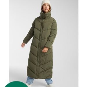 Only Olive Green maxi puffer coat winter jacket